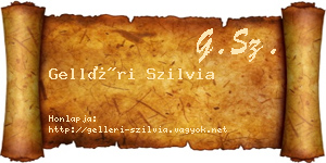 Gelléri Szilvia névjegykártya
